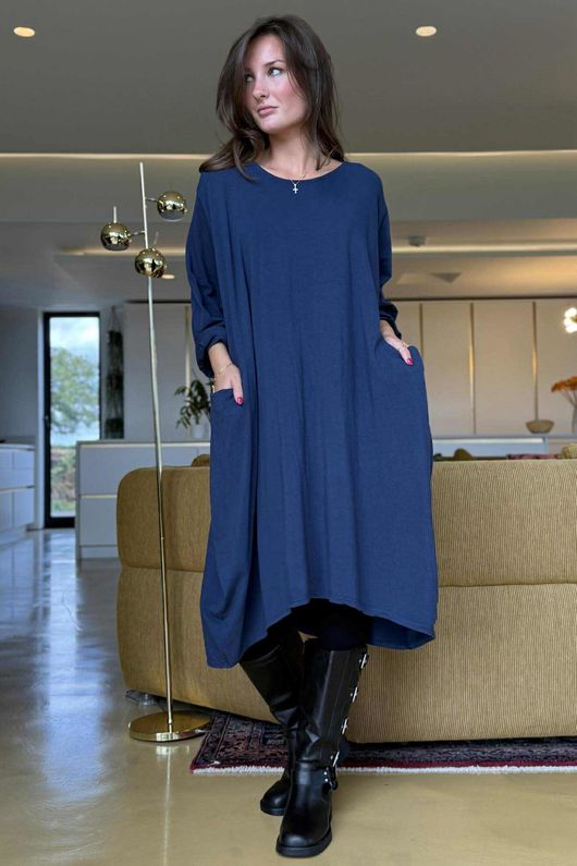 Donegal Cotton Jersey Sac Dress Navy /11 =